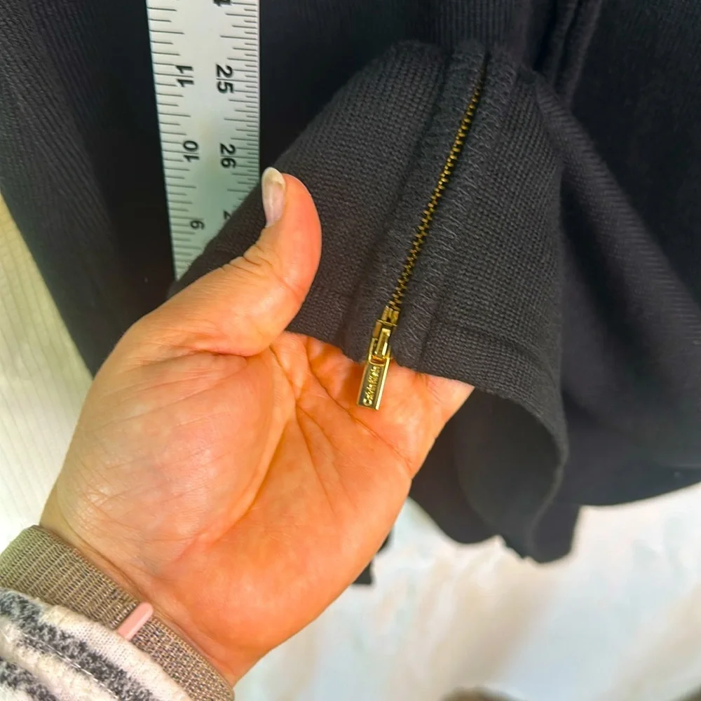 Calvin Klein Black Knit Dress with Gold Zipper, Size XL - Picture 8 of 14